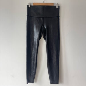 Knix Black Faux Leather Leggings Medium Birds Papaya compression sculp high rise